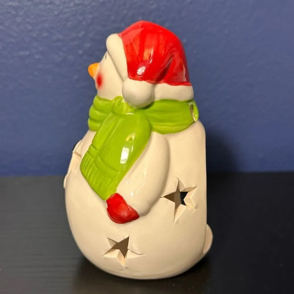 Snowman Tealight Candle Holder Holiday Decoration Christmas